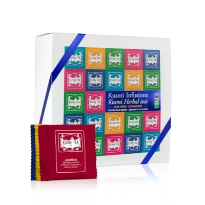 Image de Kusmi Tea Coffret Infusions Bio Assortiment de 45 Sachets Mousseline d&#039;Infusions Aromatisées
