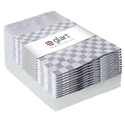 Afbeelding van Glart 48SG 10 stuks theedoeken 50x70 cm 100% katoen vaatdoek grijs Öko Tex