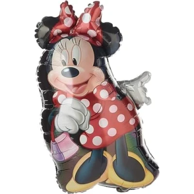 Afbeelding van SuperShape folieballon Minnie Mouse rood witte stippen