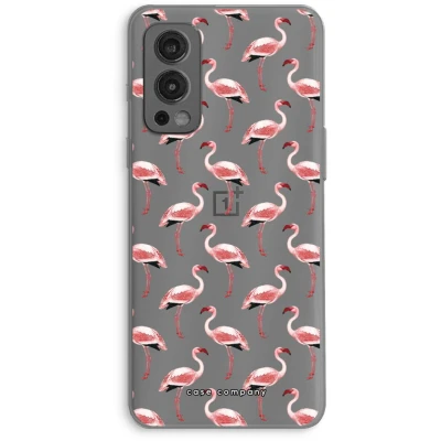 Afbeelding van Case Company® hoesje geschikt voor OnePlus Nord 2 5G Flamingo Soft Cover Telefoonhoesje Bescherming aan alle Kanten en Schermrand