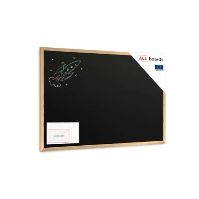 Afbeelding van ALLboards Krijtbord 90 x 60 cm met ECO houten frame, uitwisbare borden voor restaurant, wandbord, gipsbord, menubord, whiteboard, wandbord