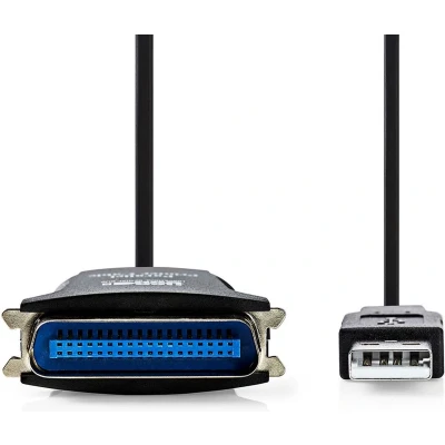Afbeelding van USB A naar Centronics 36 pins kabel Nedis 2 meter (USB 2.0, Vernikkeld)