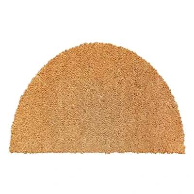 Afbeelding van Kokos deurmat halfrond antibacteriële voor buiten bedekt duurzame natuurlijke vezels 100% kokosvezel 60 x 90 cm natuur