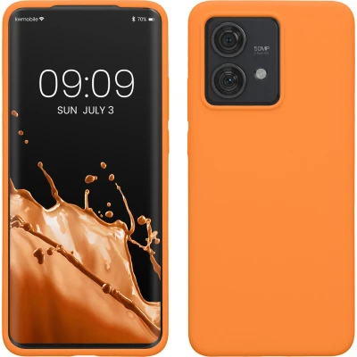 Afbeelding van kwmobile telefoonhoesje geschikt voor Motorola Edge 40 Neo Hoesje met siliconen coating Smartphone case in fruitig oranje