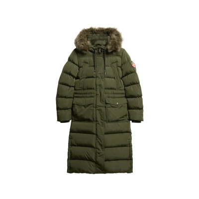 Afbeelding van Superdry Everest FAUX FUR Donsjas, Dames, Maat: 42, Army khaki