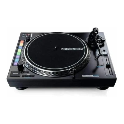 Afbeelding van Reloop RP 8000 MK2 Kwartsgestuurde hybride DJ draaitafel met directe top torque drive en MIDI compatibele besturing.