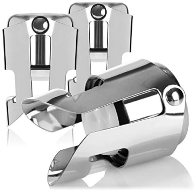 Afbeelding van COM FOUR® 3 x mousserende wijnflesdop, herbruikbare sluiting voor champagne, wijn en wijnflessen, universele pasvorm flessendop