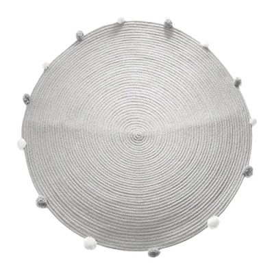 Afbeelding van Tapijt voor de kinderkamer met pompons, Ø 90 cm