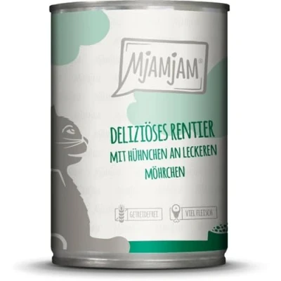 Afbeelding van MjAMjAM Cat Heerlijke Maaltijden Blik 6x400g Rendier, Kip &amp; Wortels
