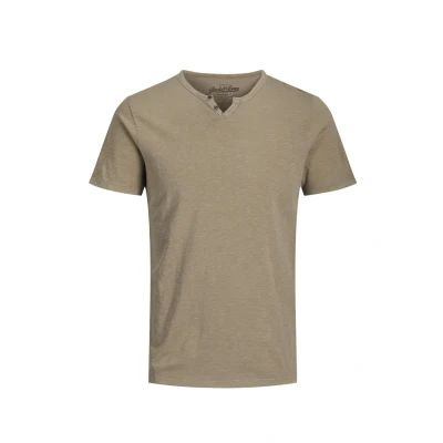 Afbeelding van Jack &amp; Jones Esplit NECK NOOS Tshirt basic, Heren, Maat: Small, Crockery fit slim