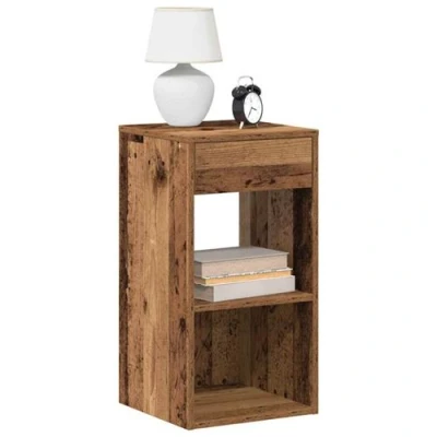 Image de vidaXL Tables de chevet avec tiroir 2 pcs vieux bois 35x34x66,5 cm858728