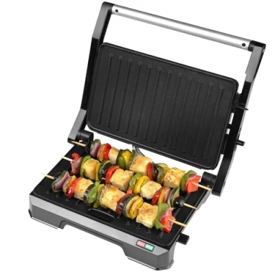 Afbeelding van Progress EK5854P 2 in 1 gezondheidsgrill, elektrische paninipers met antiaanbaklaag, opent tot 180 voor dubbel koken, afneembare lekbak, gemakkelijk te reinigen, 850 W