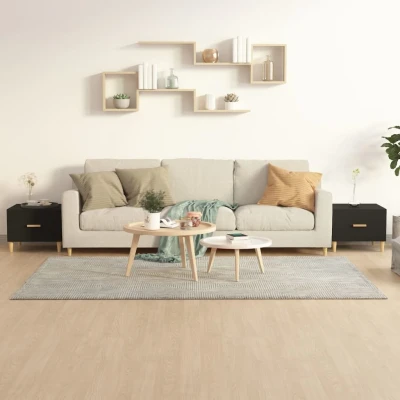 Afbeelding van Salontafels 2 st 50x50x40 cm bewerkt hout zwart