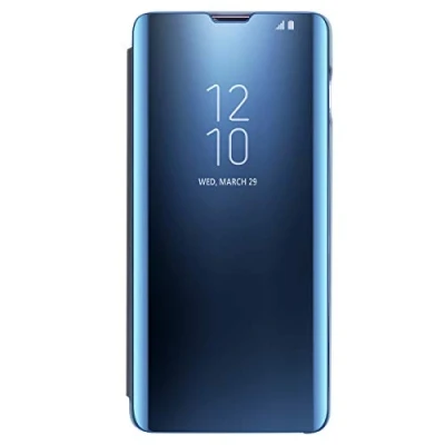 Afbeelding van Beschermhoes voor Samsung Galaxy s10, met klapstandaard, Clear View Cover Flip Case (blauw)