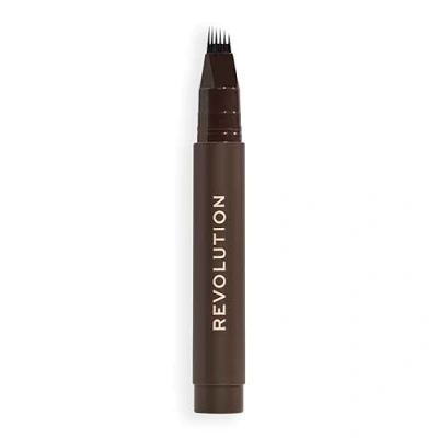 Image de Revolution Instant Brow Hair Pen, Applicateur de Précision pour un Effet Poil à Poil, Stylo Sourcils Longue Tenue, Brun Foncé, Végan &amp; Sans Cruauté, 1,8 ml