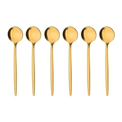 Afbeelding van GRÄWE Koffielepel Provence Gold Set van 6 Koffielepels Vaatwasmachinebestendig Dessertlepel Theelepel Staal