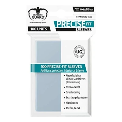 Image de Ultimate Guard 100 pochettes Precise Fit Sleeves taille standard Transparent