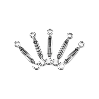 Afbeelding van QWORK® 5 stuks M6 kabelspanner, spankabels van roestvrij staal 304, met haak en oog