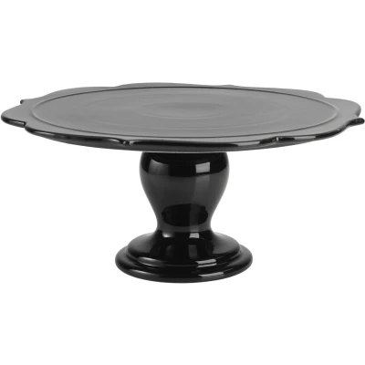 Afbeelding van RBV Birkmann Avantgarde Taartdienblad van keramiek, diameter 34 cm, glanzend zwart, hoogte 15,5 cm