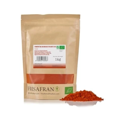 Afbeelding van FRISAFRAN Biologische Paprikapoeder Sterke Rookpaprika, 1 kg Pikante Gerookte Paprika Ducros