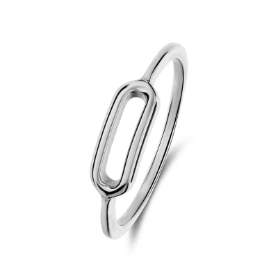 Afbeelding van Lucardi Dames Zilveren Ring ovaal 925 Zilver 16 / 50 mm