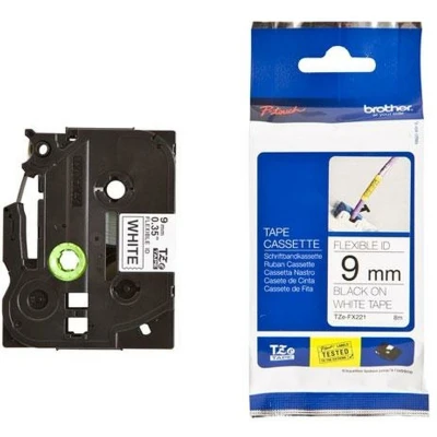 Afbeelding van Brother TZe FX221 Tape Zwart op wit (6 mm)