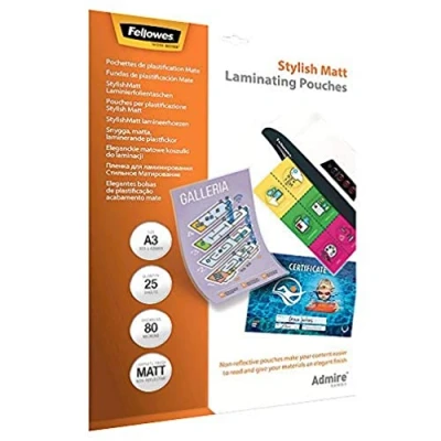 Afbeelding van Fellowes Lamineerhoes Admire Stylish Matt Ft A3, 160 Micron (2 X 80 Micron), Pak Van 25 Stuks