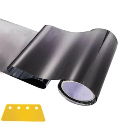 Afbeelding van UV getinte folie Voor autoruiten Spiegelfolie auto Zonwerende Met tint 20 x 150 cm