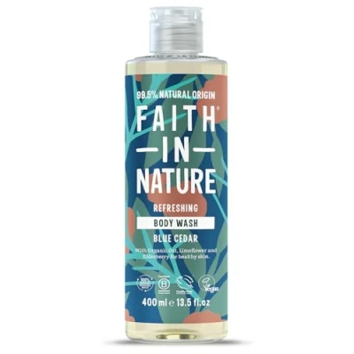 Afbeelding van Faith In Nature Natuurlijke Blauwe Ceder Body Wash, Opbeurend, Veganistisch en Wreedheidvrij, Geen SLS of Parabenen, 400 ml