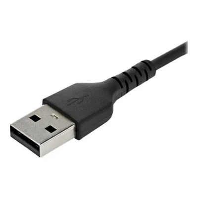 Image de StarTech.com Câble de Chargement 1m USB A vers C Cordon 2.0 à Charge/Synchronisation Rapides Gaine TPE en Fibre Aramide M/M 3A Noir Samsung S10/iPad Pro/Pixel (RUSB2AC1MB) (M) droit pour 24 pin