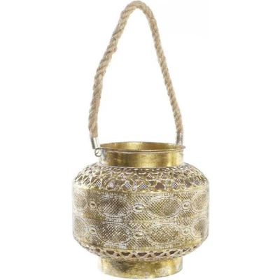 Afbeelding van Lykta DKD Home Decor Verouderde afwerking Kristal Gouden Metaal (26,5 x 26,5 22 cm)