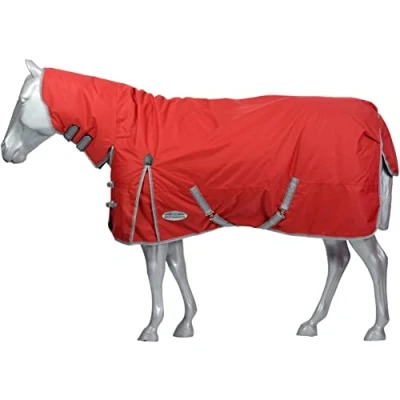 Image de Weatherbeeta Combo Neck Medium Turnout Comfitec Classic Couverture 220g Rouge/Argent/Blue Marine 140/190