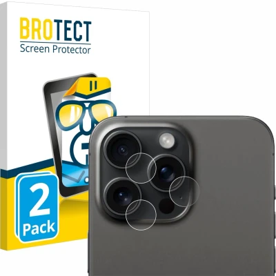 Afbeelding van BROTECT Screenprotector voor Apple iPhone 15 Pro Max (ALLEEN Camera Lens) Folie Beschermfolie transparant (2 Stuks)