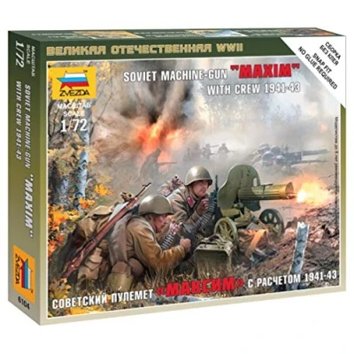 Afbeelding van 1:72 Zvezda 6104 Soviet Machinegun Maim With Crew 1941 43 Plastic Modelbouwpakket