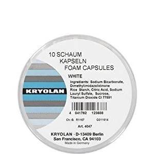 Afbeelding van Kryolan Foam Capsules Schuimbek Effect Wit 10 Stuks