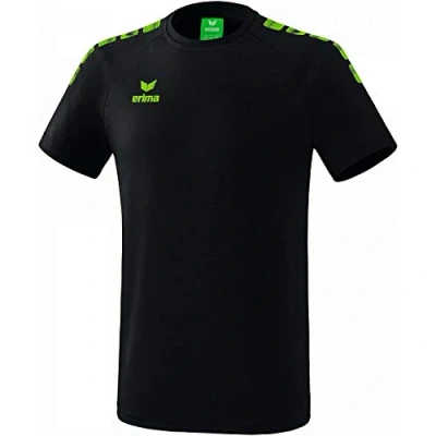 Afbeelding van Erima Essential 5 C T Shirt Kinderen Zwart / Green Gecko Maat: 164