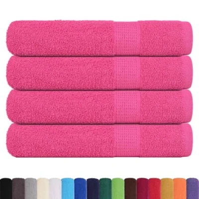 Afbeelding van vidaXL Saunahanddoeken 4 st 80x200 cm 360 g/m² 100% katoen roze
