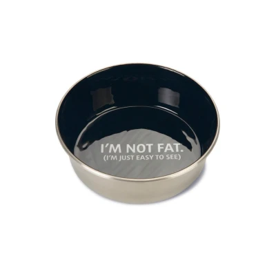 Afbeelding van Beeztees Eetbak Rvs Not Fat Hond Zwart Hondenvoerbak 16x16x5 cm