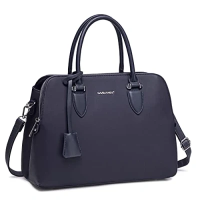 Afbeelding van David Jones Bugatti Handtas voor dames, van PU leer, met schouderriem, meerdere vakken, in de stad, werk, elegant, klassiek, chic, Blauw
