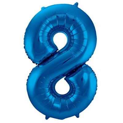 Afbeelding van Folat Folieballon Cijfer 8 Blauw 86 cm