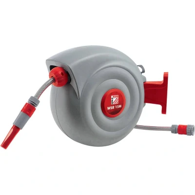 Afbeelding van Holzmann Maschinen WSR15M Tuinslanghouder voor aan de muur Grijs, Rood 15 m 1/2 inch 1 stuk(s)