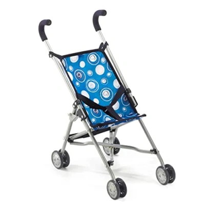 Afbeelding van Bayer Chic 2000 Mini Poppenbuggy Roma Blauw met luchtbellen