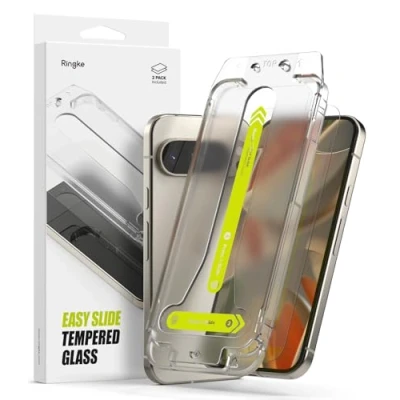 Afbeelding van Ringke Easy Slide Displaybeschermfolie van gehard glas, compatibel met Google Pixel 9 Pro/9, installatiegereedschap, volledige bescherming hoogwaardig 2 stuks