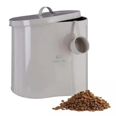 Afbeelding van Premier Housewares Voedselcontainer voor huisdieren, met lepel, natuurlijk, metaal, 12 l