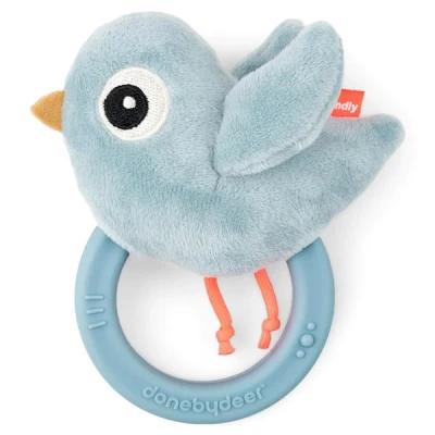 Afbeelding van Done By Deer Rammelaar Teether Sensory Bird Blue