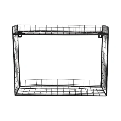 Afbeelding van Present Time Wandrek Reja Zwart 15x40x30cm Scandinavisch