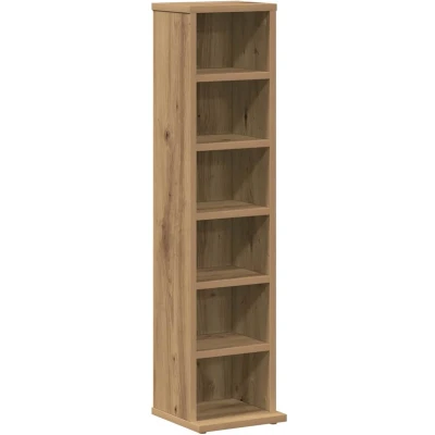 Afbeelding van vidaXL Cd kast 21x20x88 cm bewerkt hout artisanaal eikenkleurig