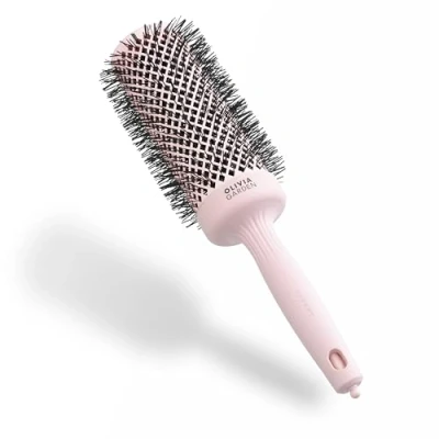 Image de Olivia Garden Expert Blowout Speed Rose pastel 55 Brosse ronde en céramique avec un barrilet extra long pour des brushings 25% plus rapides