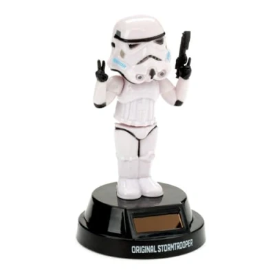 Afbeelding van Out of the Blue Solar bewegend figuur Stormtrooper met blastergeweer wit kunststof 14 cm
