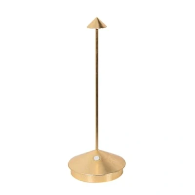 Afbeelding van Zafferano, Pina lamp met goudfolie, oplaadbare en draadloze tafellamp touch bediening, te gebruiken als binnenlamp, dimmer 2200 3000 K, hoogte 29 cm